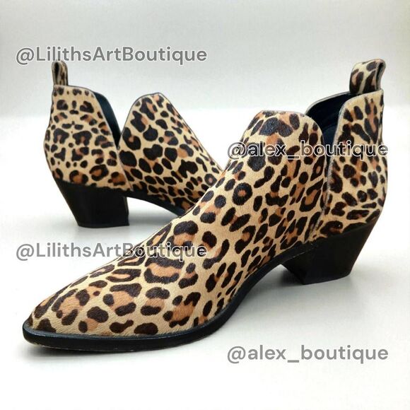 Dolce Vita Shoes - Dolce Vita Leopard Print Chelsea Slip-on Block Heel Booties(F032)-Size 7